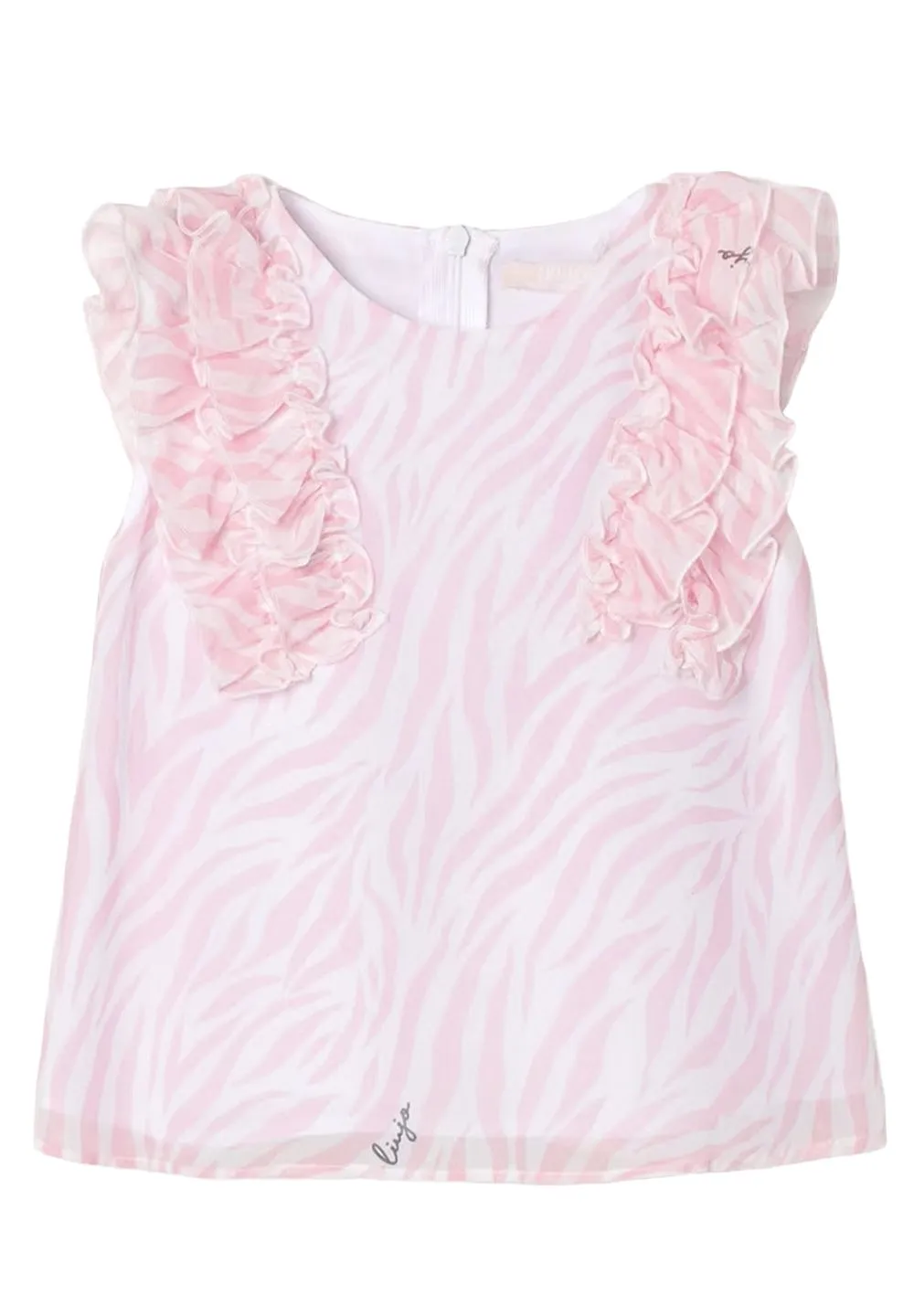 Liu Jo Kids Zebra Printed Ruffled Top