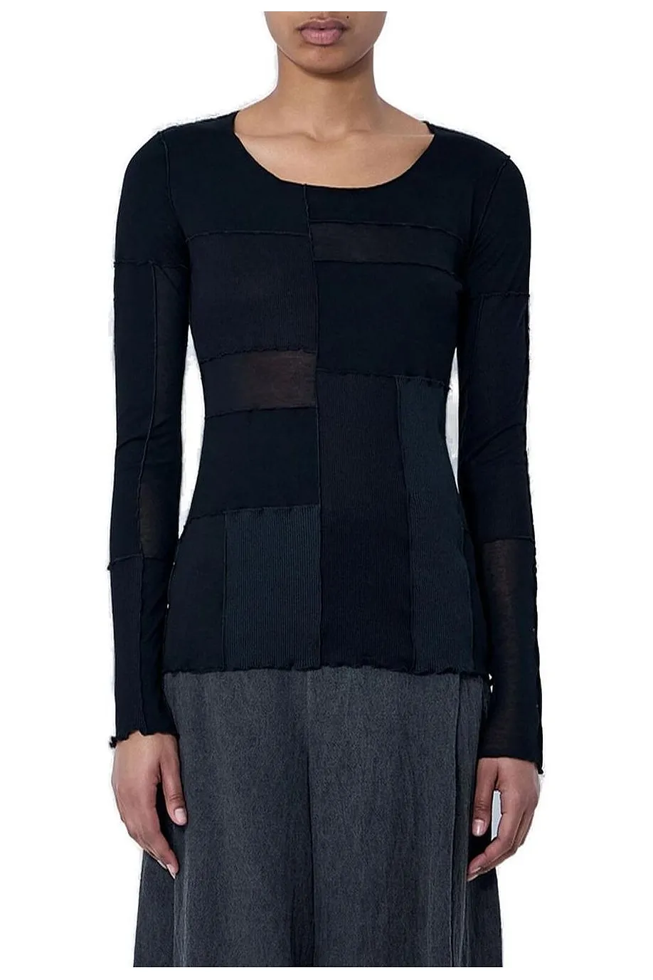 Limi Feu Long-Sleeved Patchwork Knitted T-Shirt