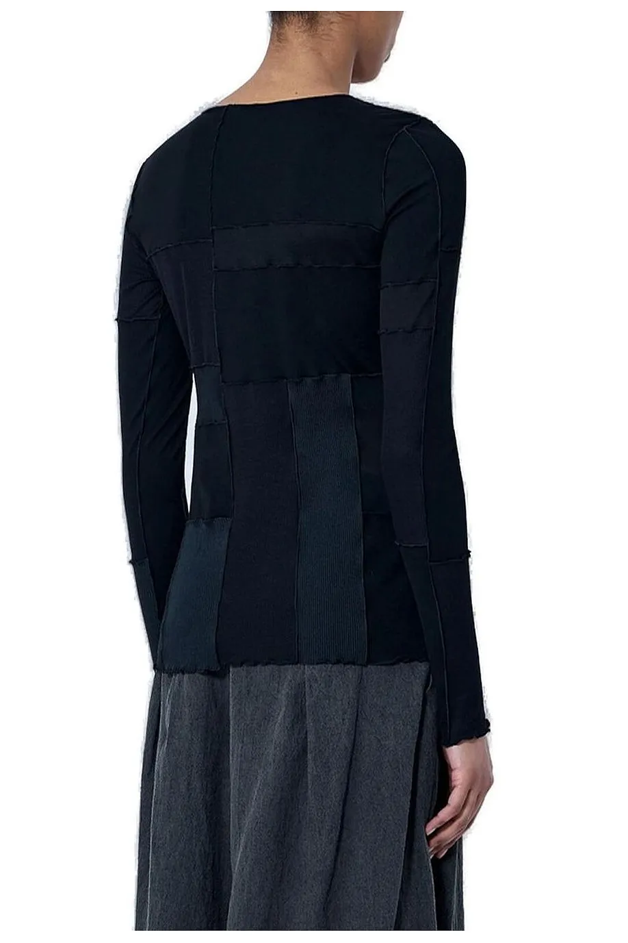 Limi Feu Long-Sleeved Patchwork Knitted T-Shirt