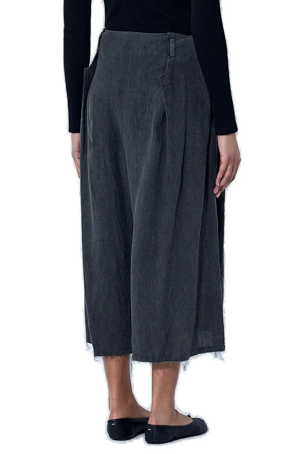 Limi Feu Tuck Wide-Leg Frayed-Hem Pants