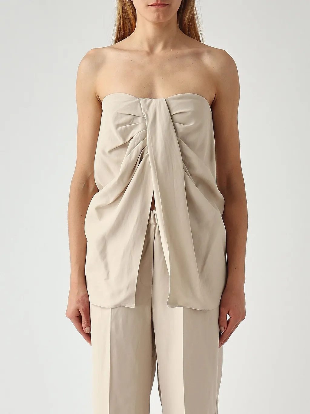 Liviana Conti June Draped Strapless Top