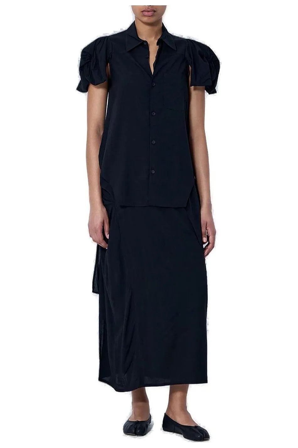 Limi Feu Twisted Puff Sleeved Top