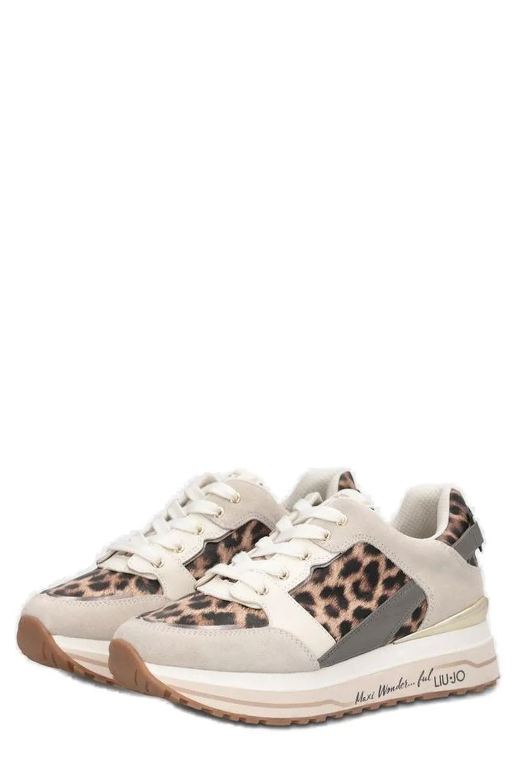 Liu Jo Leopard Printed Lace-Up Sneakers