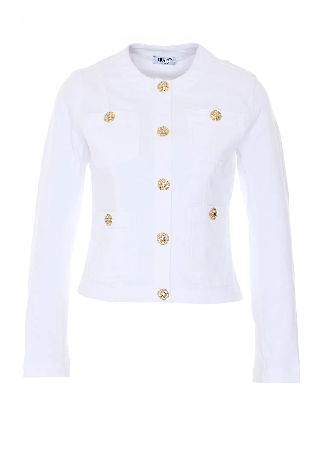 Liu Jo Buttoned Crewneck Denim Jacket