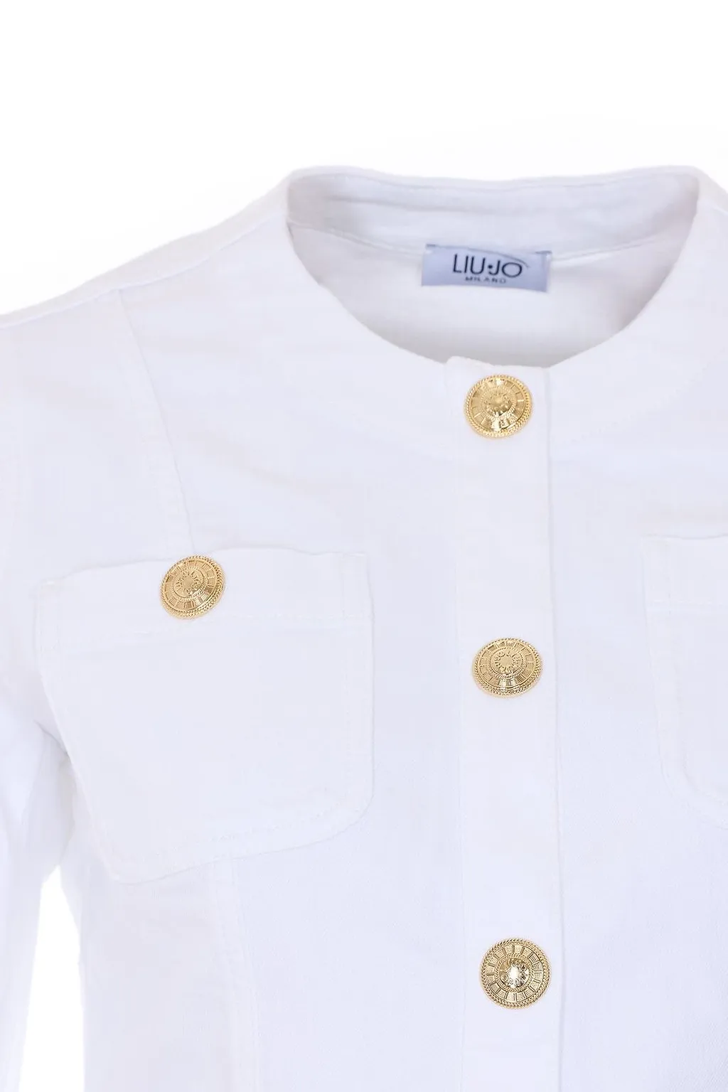 Liu Jo Buttoned Crewneck Denim Jacket