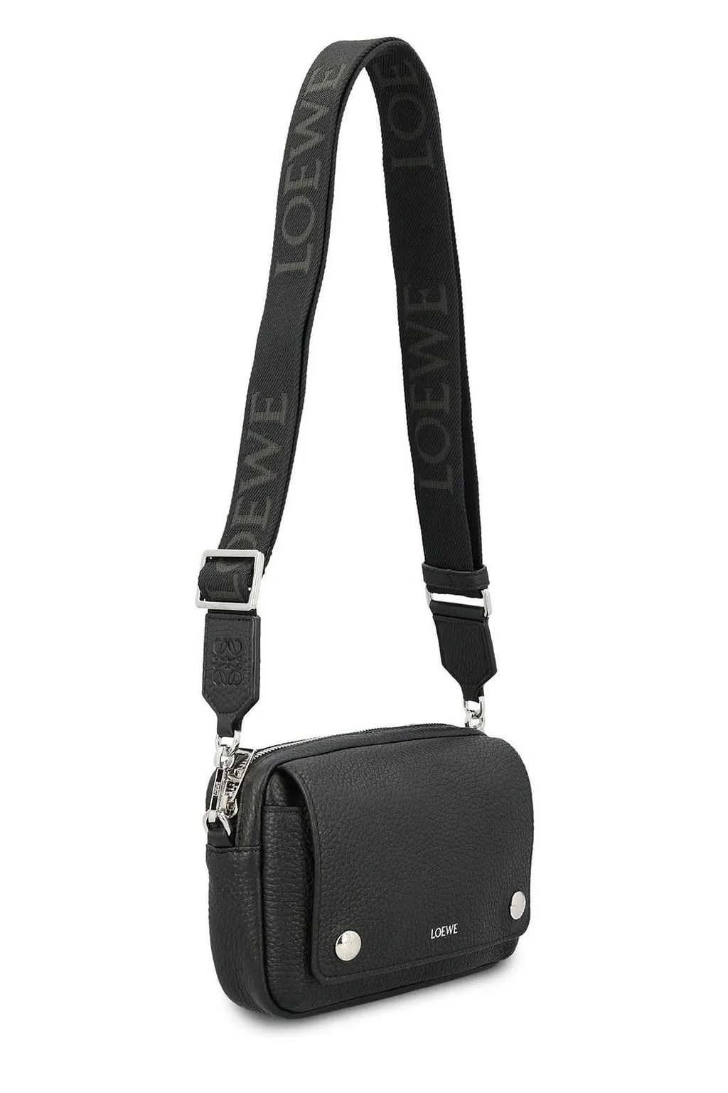 Loewe Logo Embossed Zipped Messenger Bag