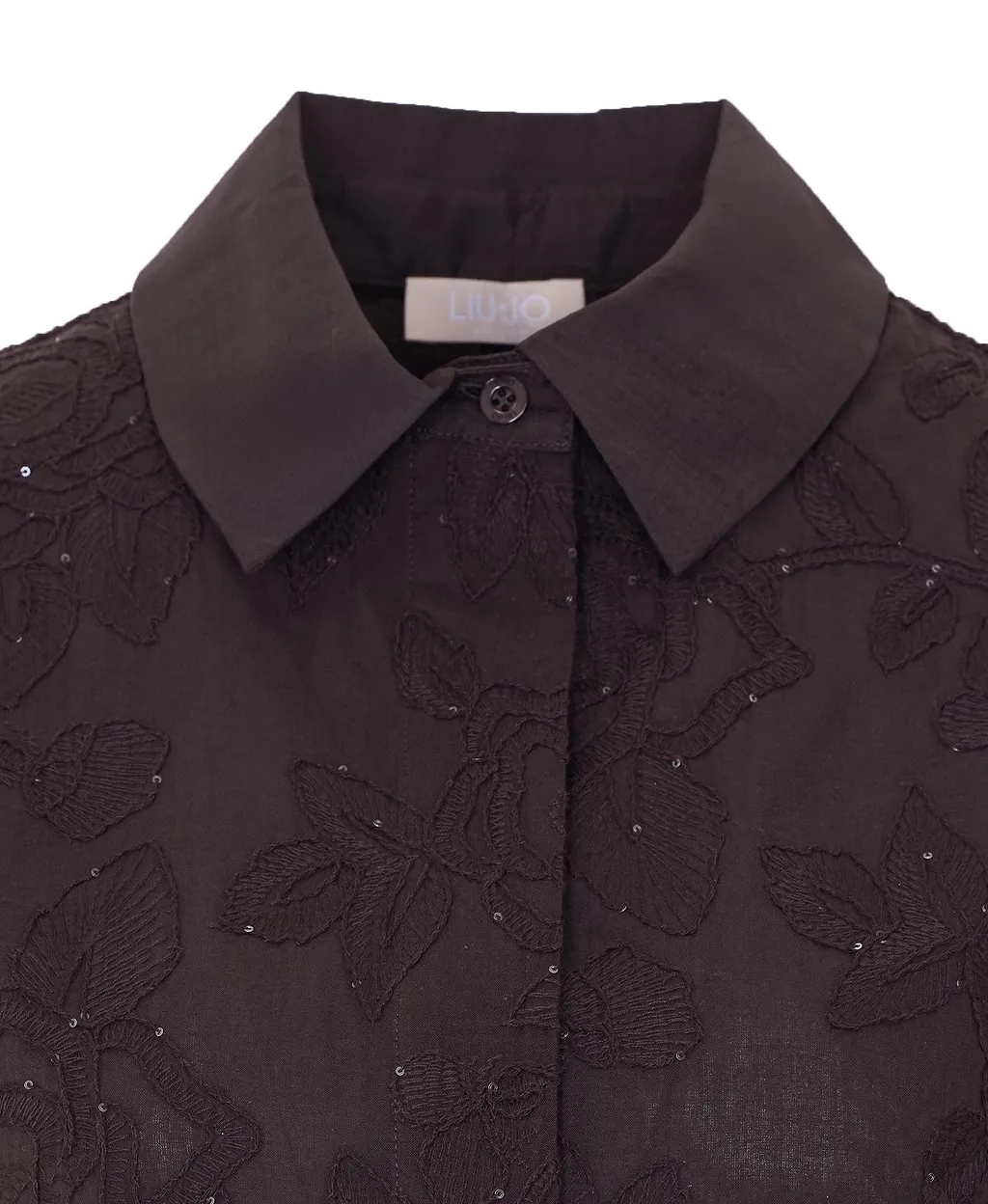 Liu Jo Embroidered Sequin Short-Sleeve Shirt
