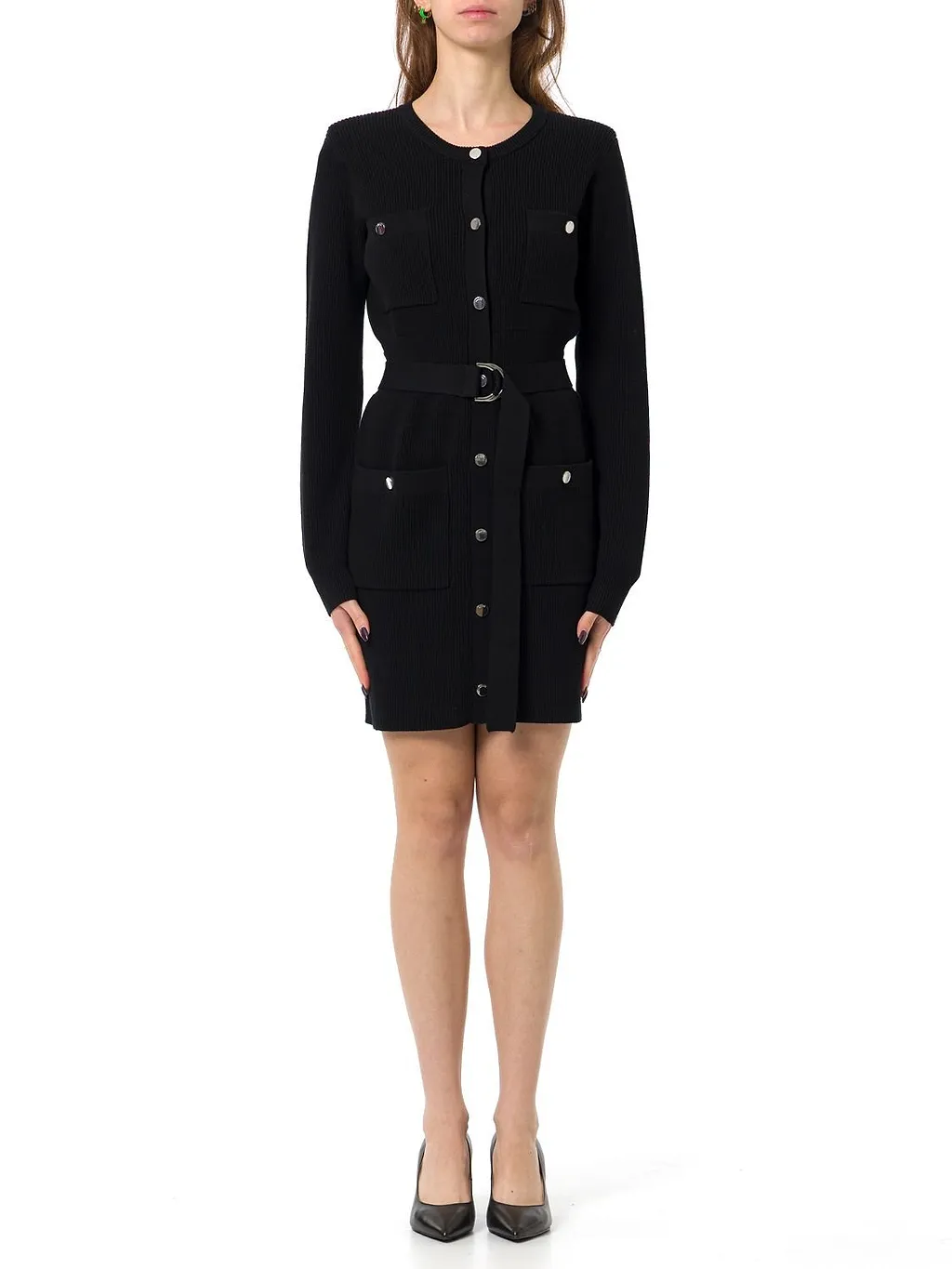 Liu Jo Shoulder Pads Detailed Knitted Dress