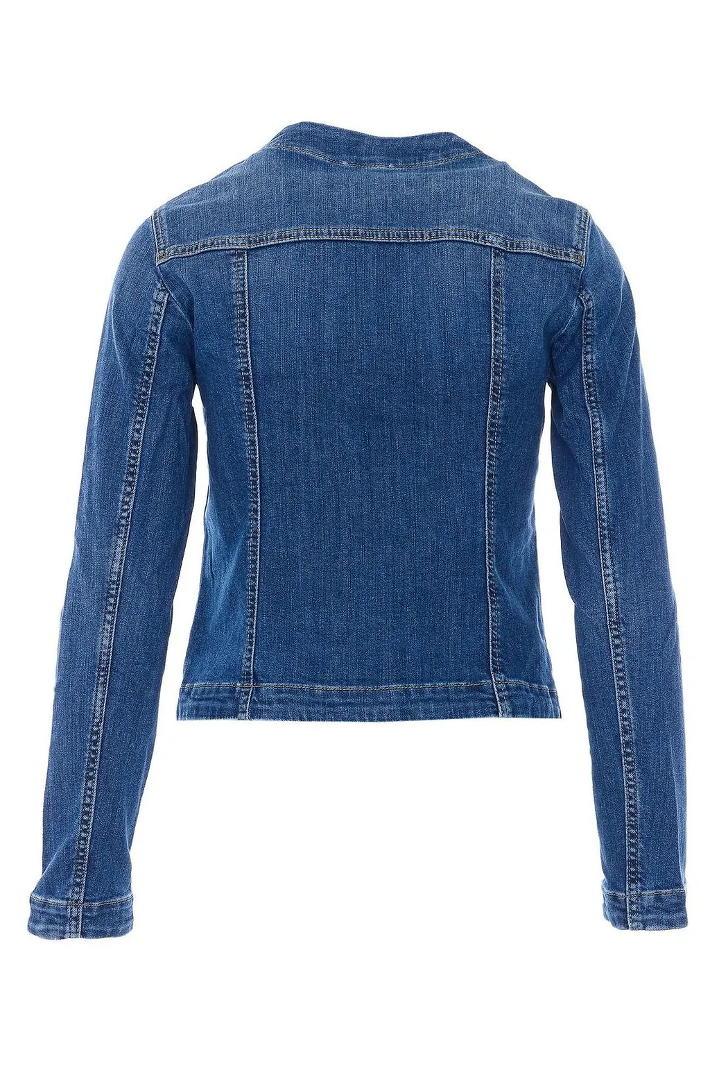 Liu Jo Jewel-Button Crewneck Denim Jacket