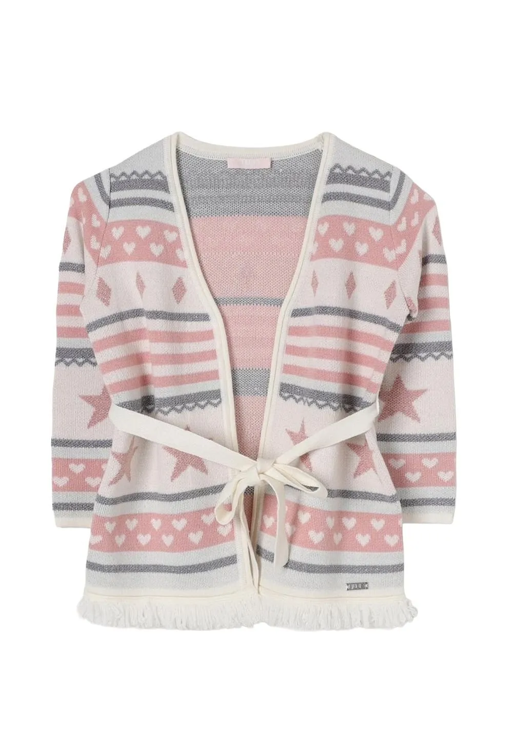 Liu Jo Kids Belted Printed Cardigan