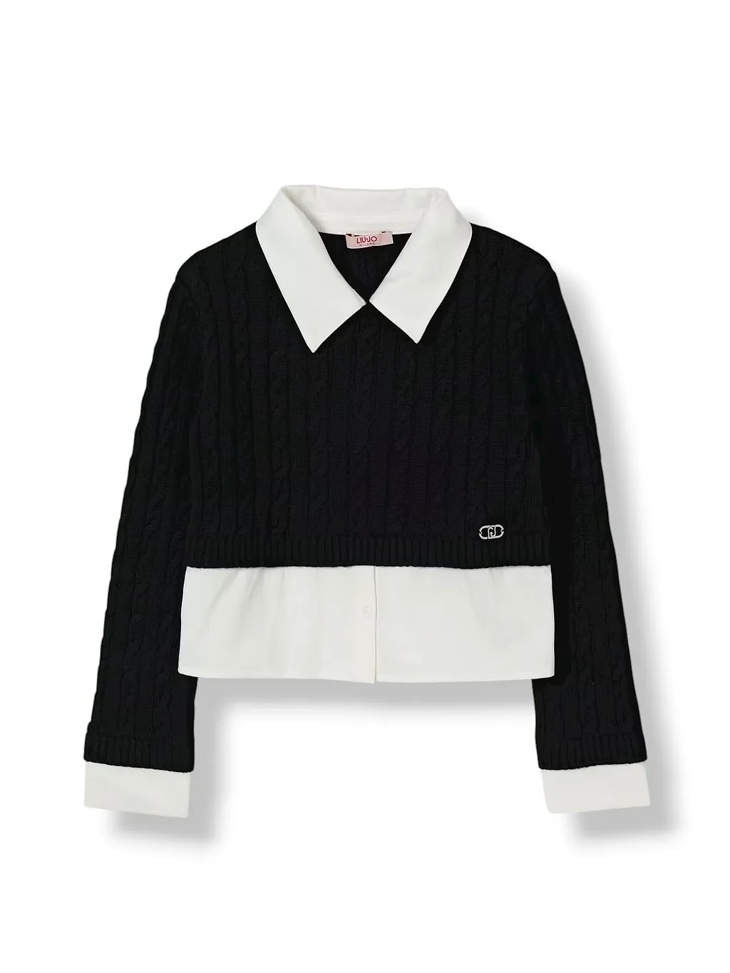 Liu Jo Kids Cable-Knit Polo Jumper