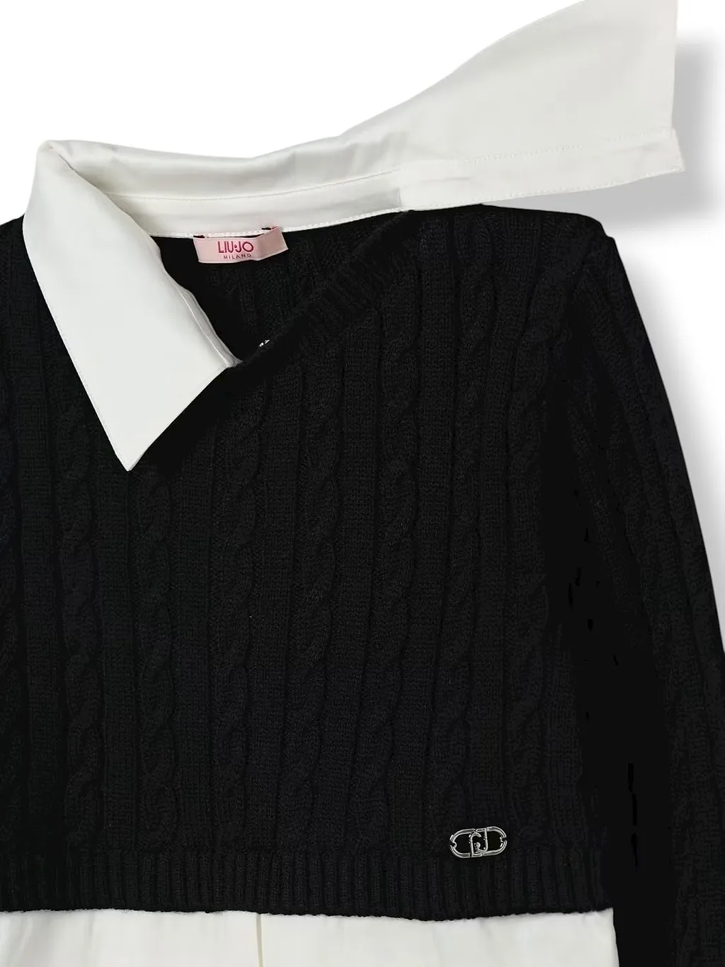 Liu Jo Kids Cable-Knit Polo Jumper