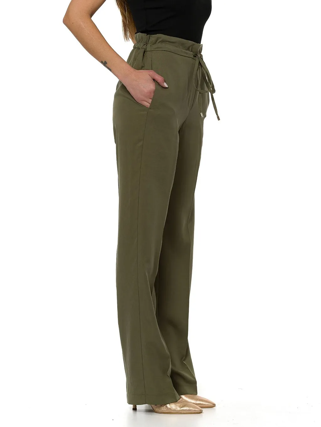 Liu Jo Tie-Waist Wide-Leg Pants