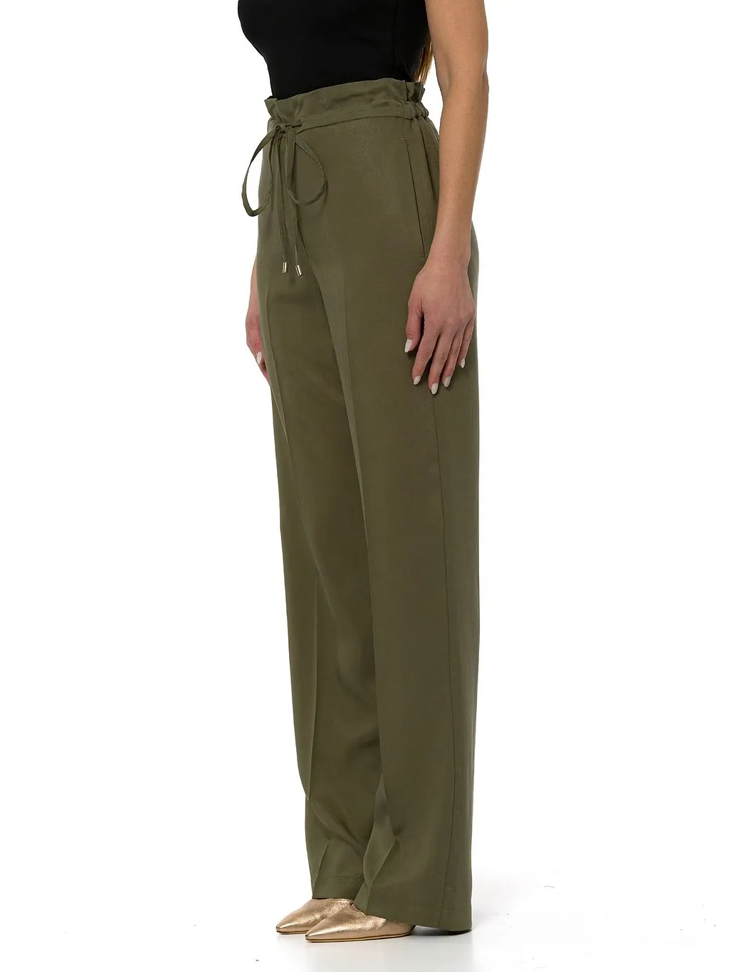 Liu Jo Tie-Waist Wide-Leg Pants