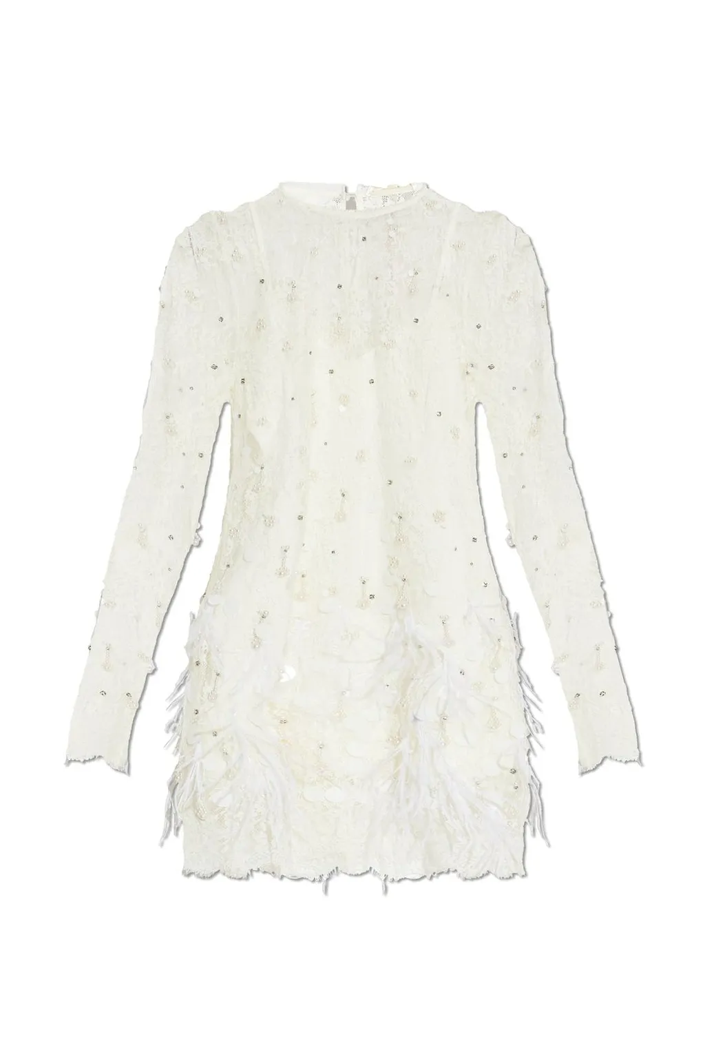 Loveshackfancy Alouetta Embellished Mini Dress