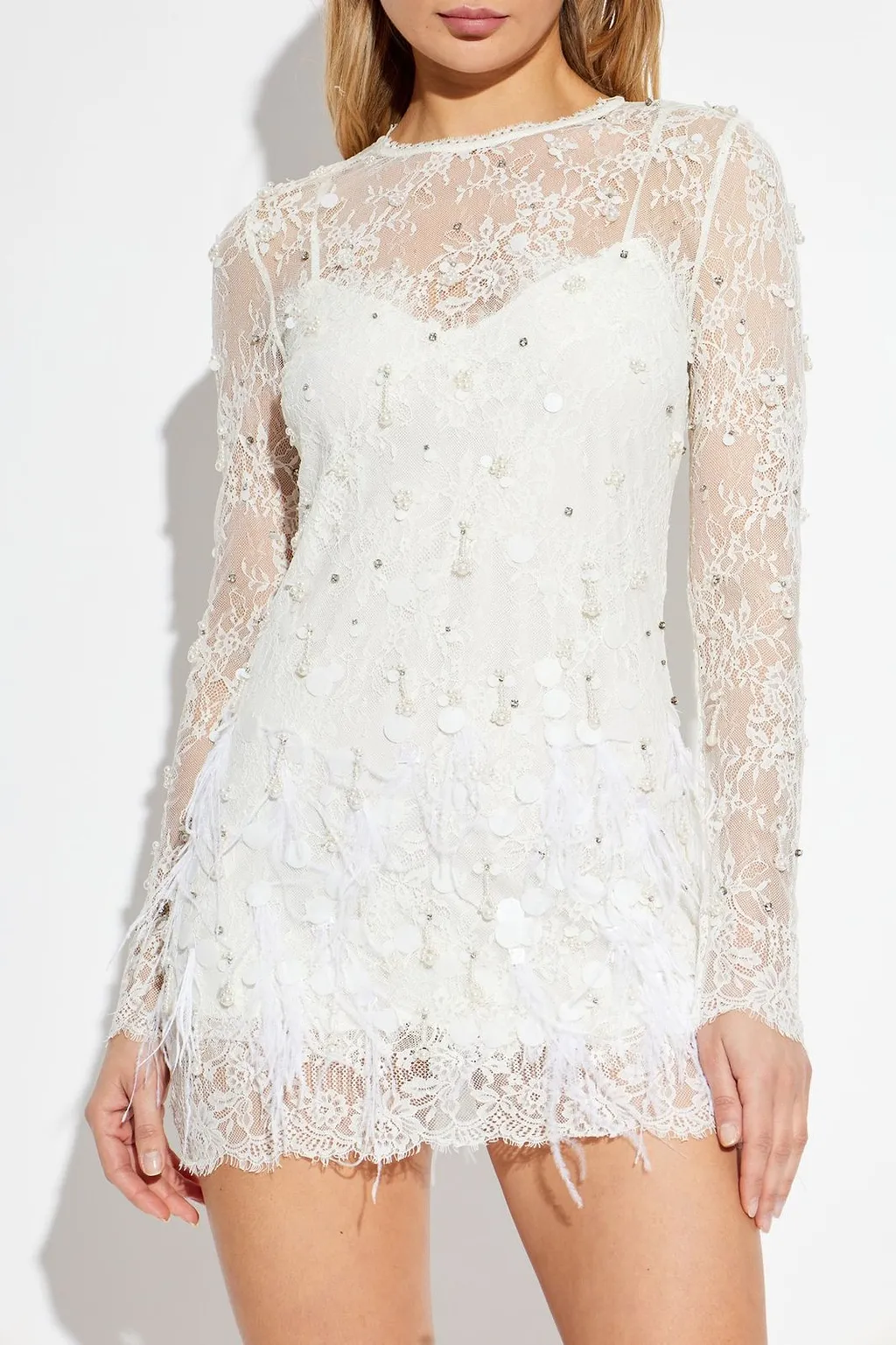 Loveshackfancy Alouetta Embellished Mini Dress