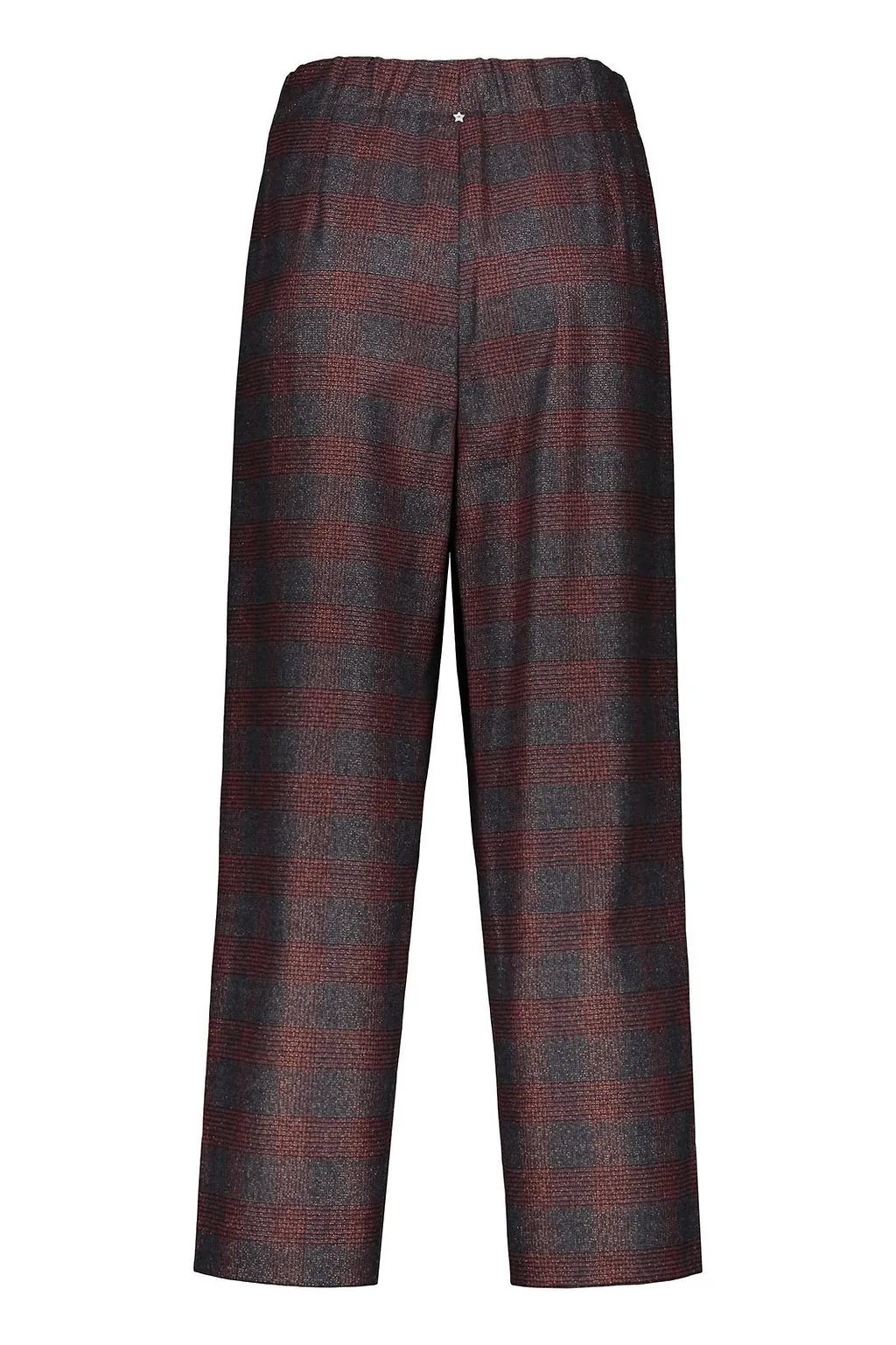 Pleated Check Wide-Leg Pants
