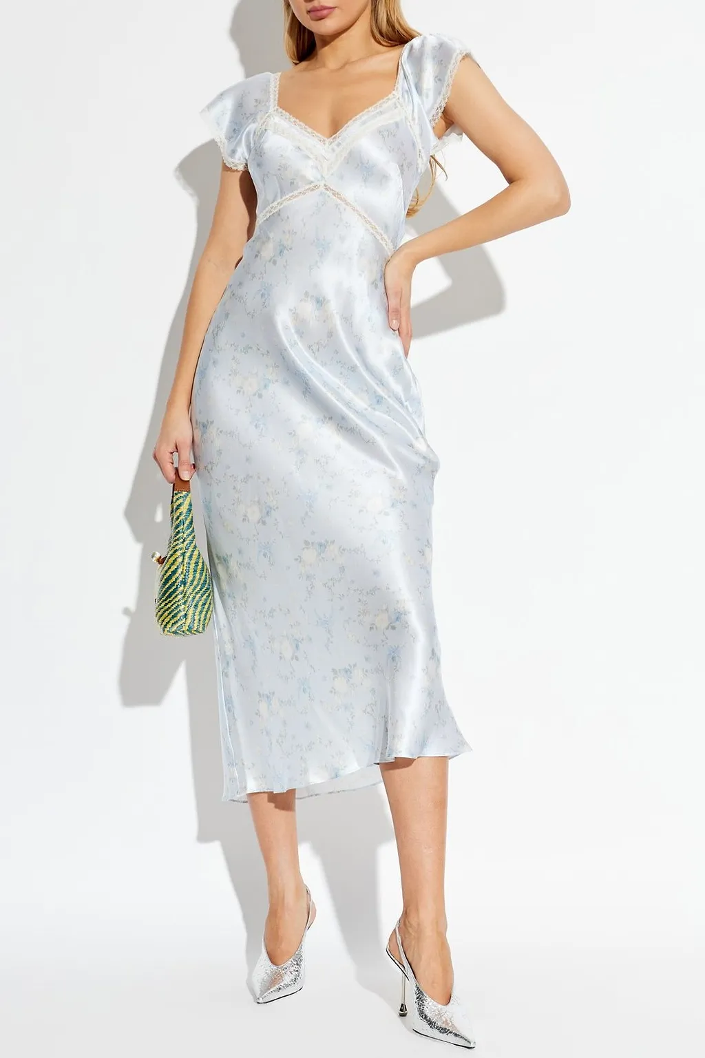 Loveshackfancy Eline Lace-Trim Midi Dress
