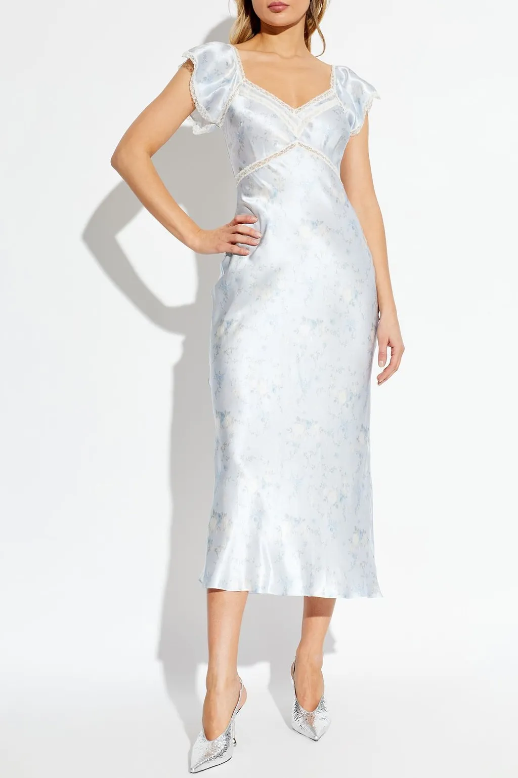 Loveshackfancy Eline Lace-Trim Midi Dress