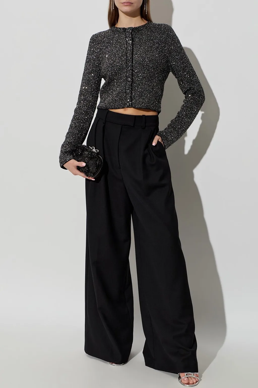 Loveshackfancy Ferra Cropped Sparkle Cardigan