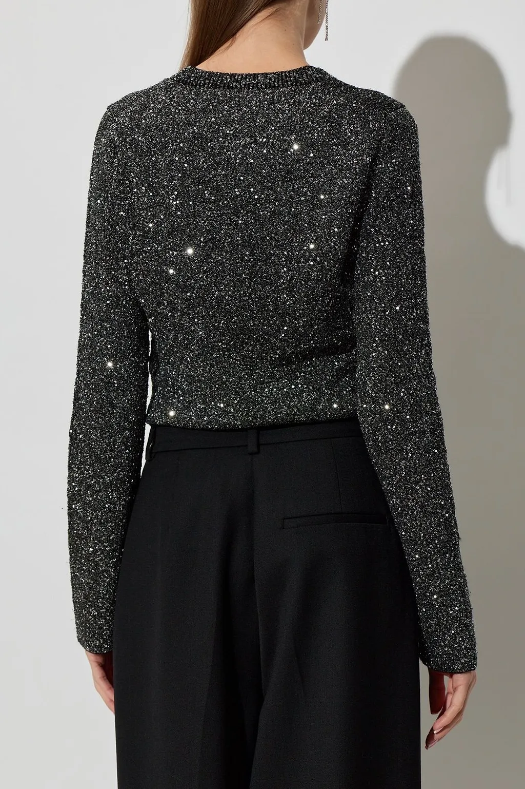 Loveshackfancy Ferra Cropped Sparkle Cardigan