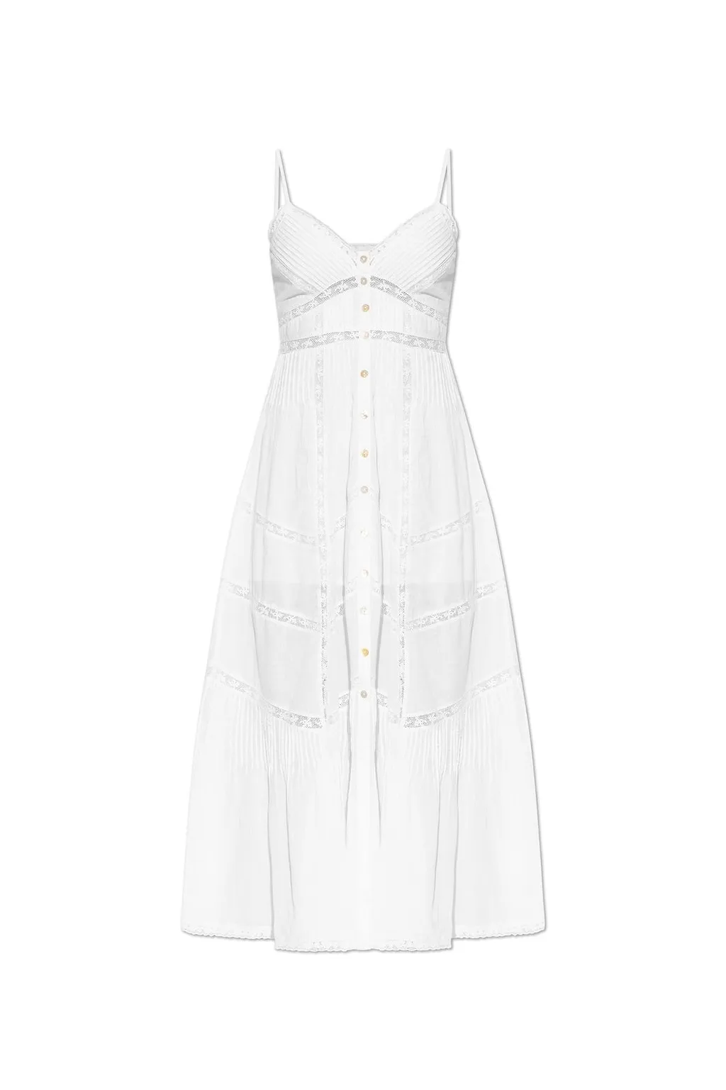Loveshackfancy Esilda Lace-Trim Midi Dress