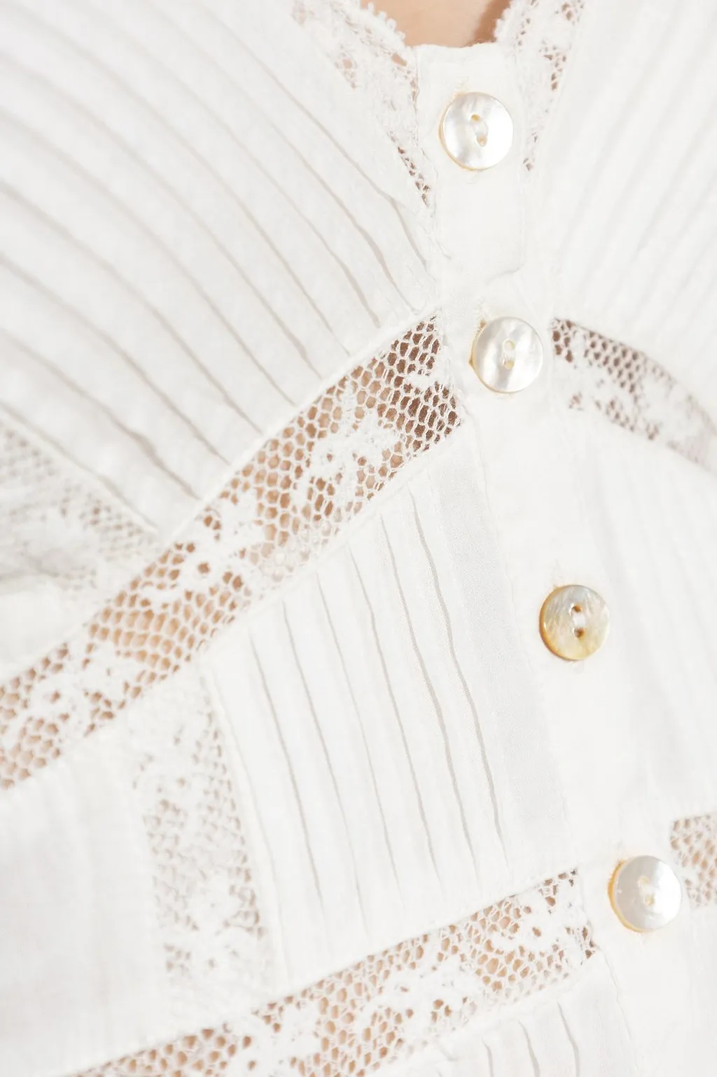 Loveshackfancy Esilda Lace-Trim Midi Dress