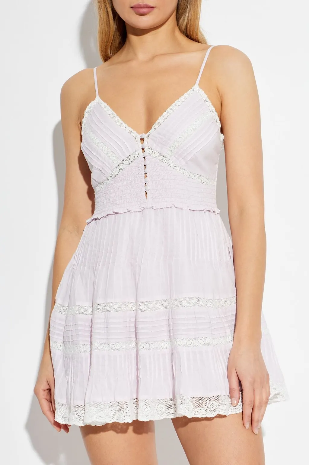 Krista Lace Trim Mini Dress