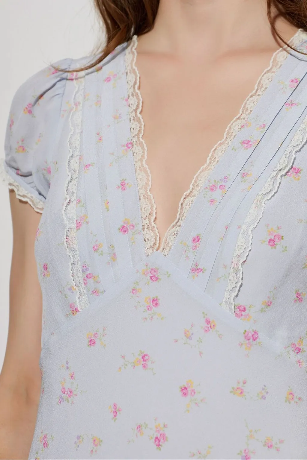Loveshackfancy Yasmin Lace-Trim Floral Dress