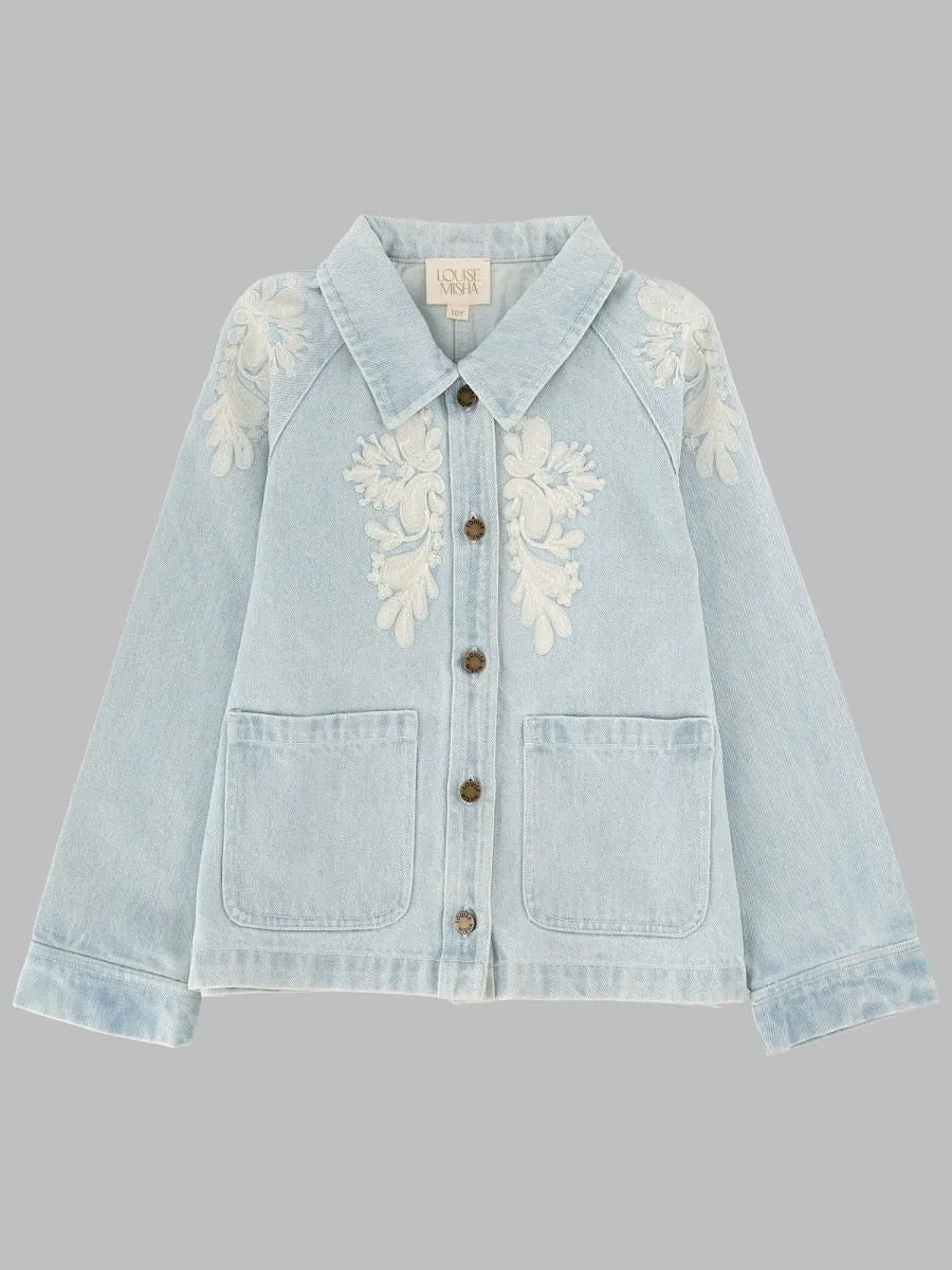 Louise Misha Rafaela Embroidered Denim Jacket