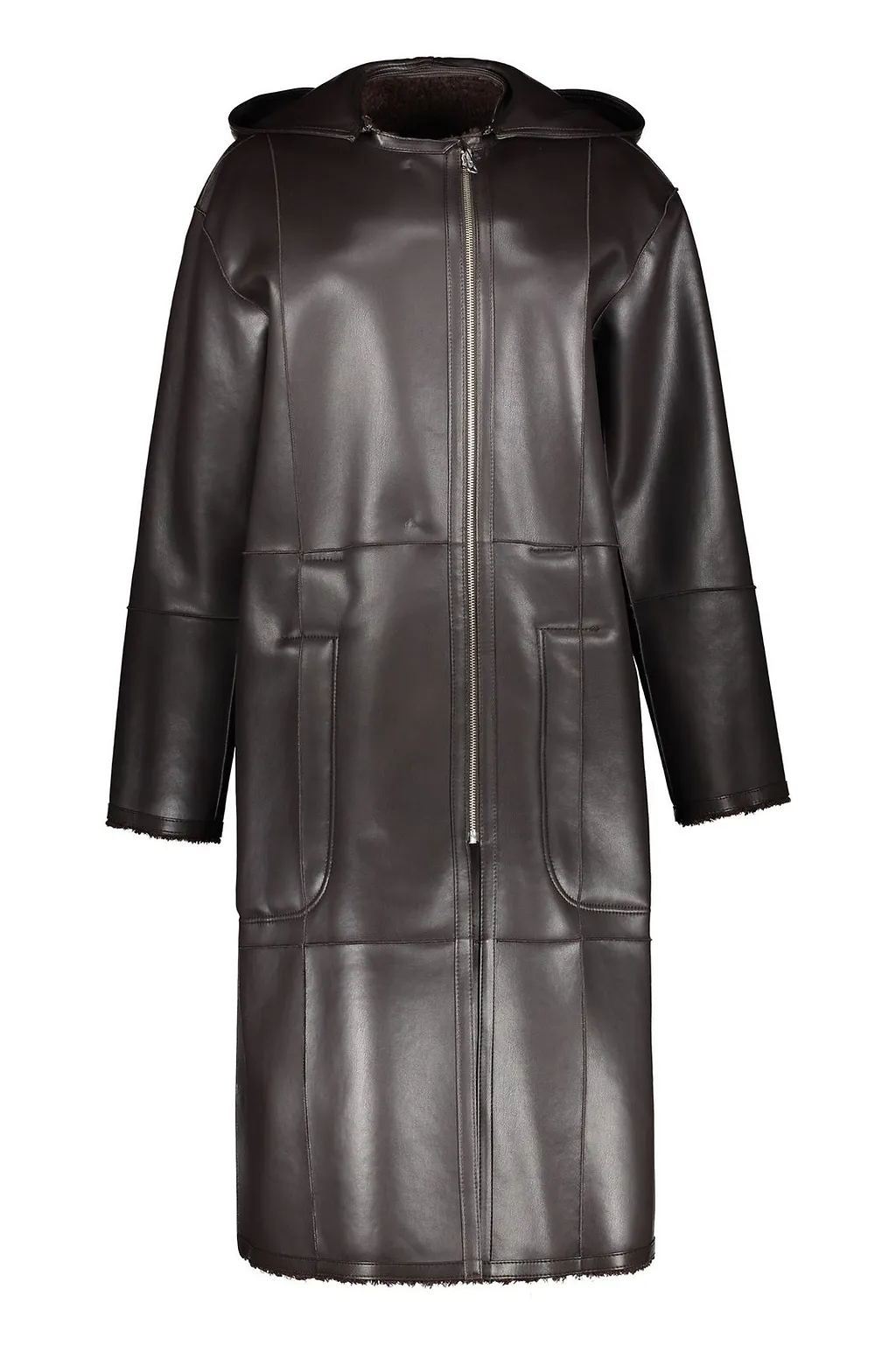 Low Classic Faux-Leather Reversible Coat