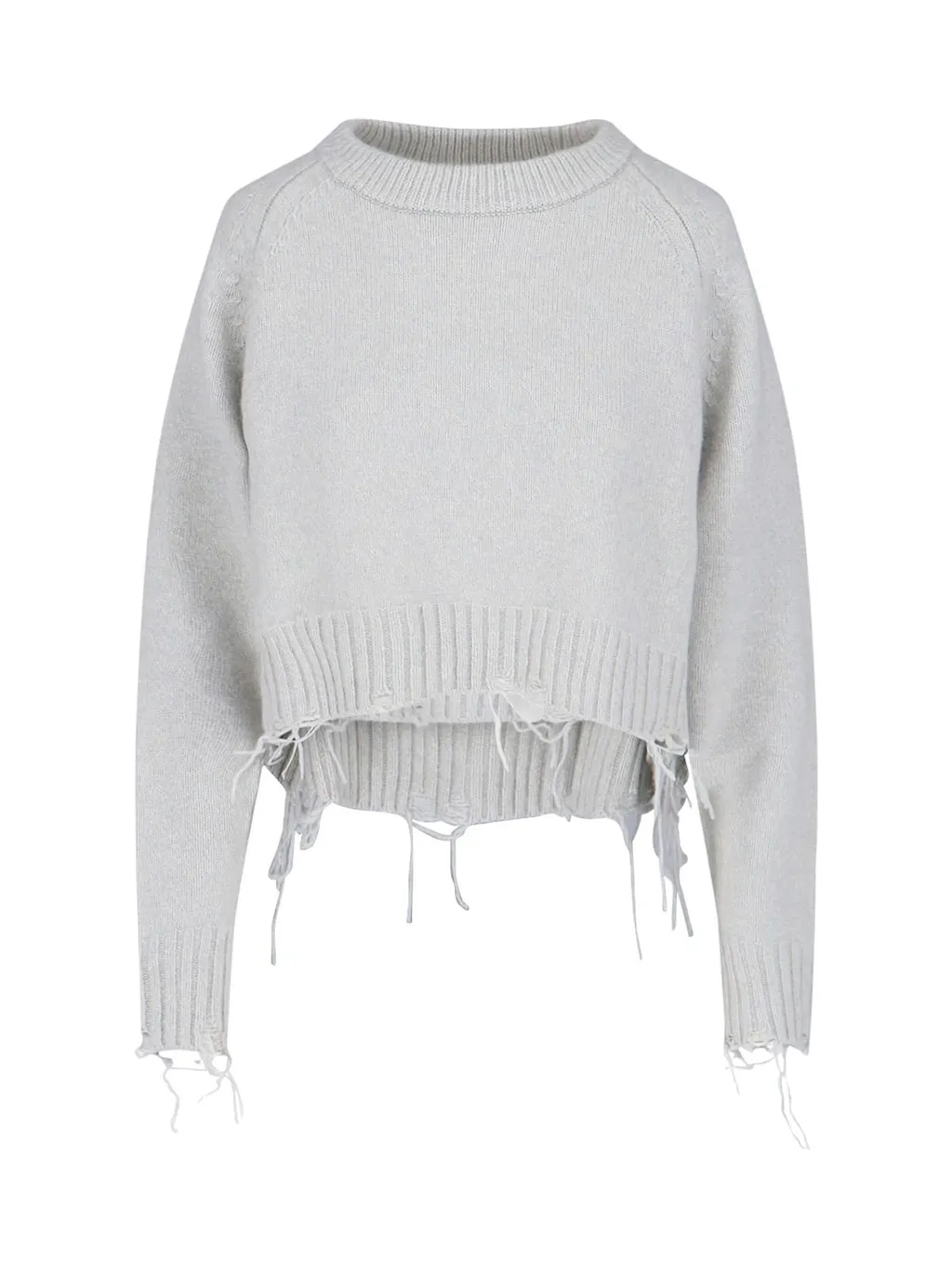 Low Classic Distressed Cropped Pullover