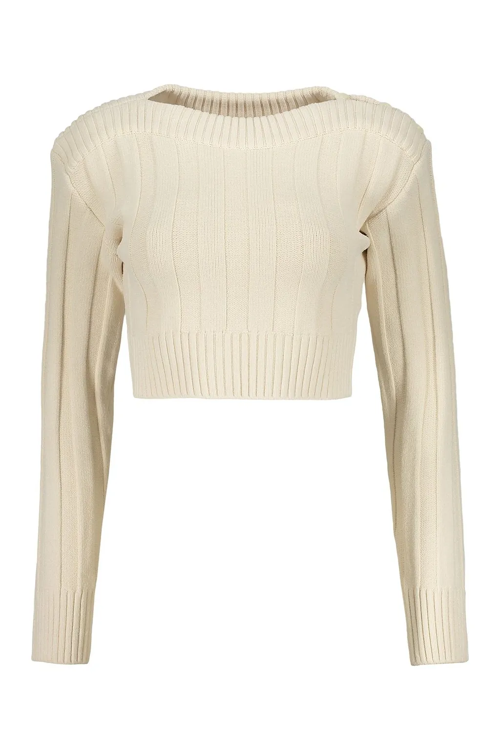Low Classic Ribbed Cropped Knitted Sweater