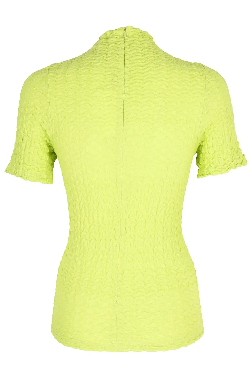 Low Classic Wrinkled-Effect Highneck Top