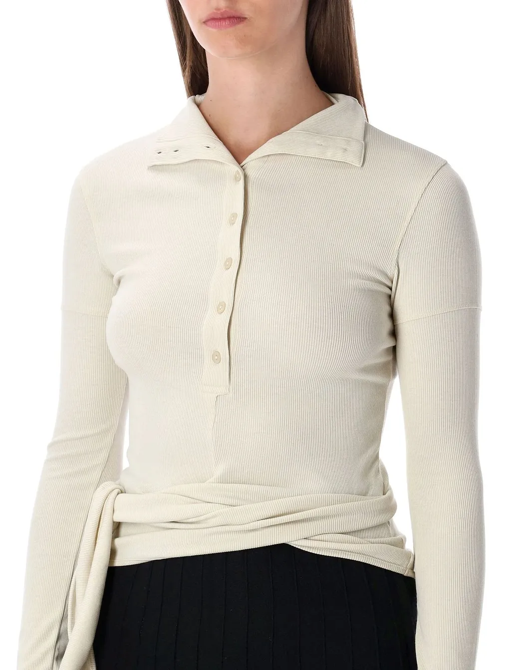 Wrap Long Sleeve Button Top