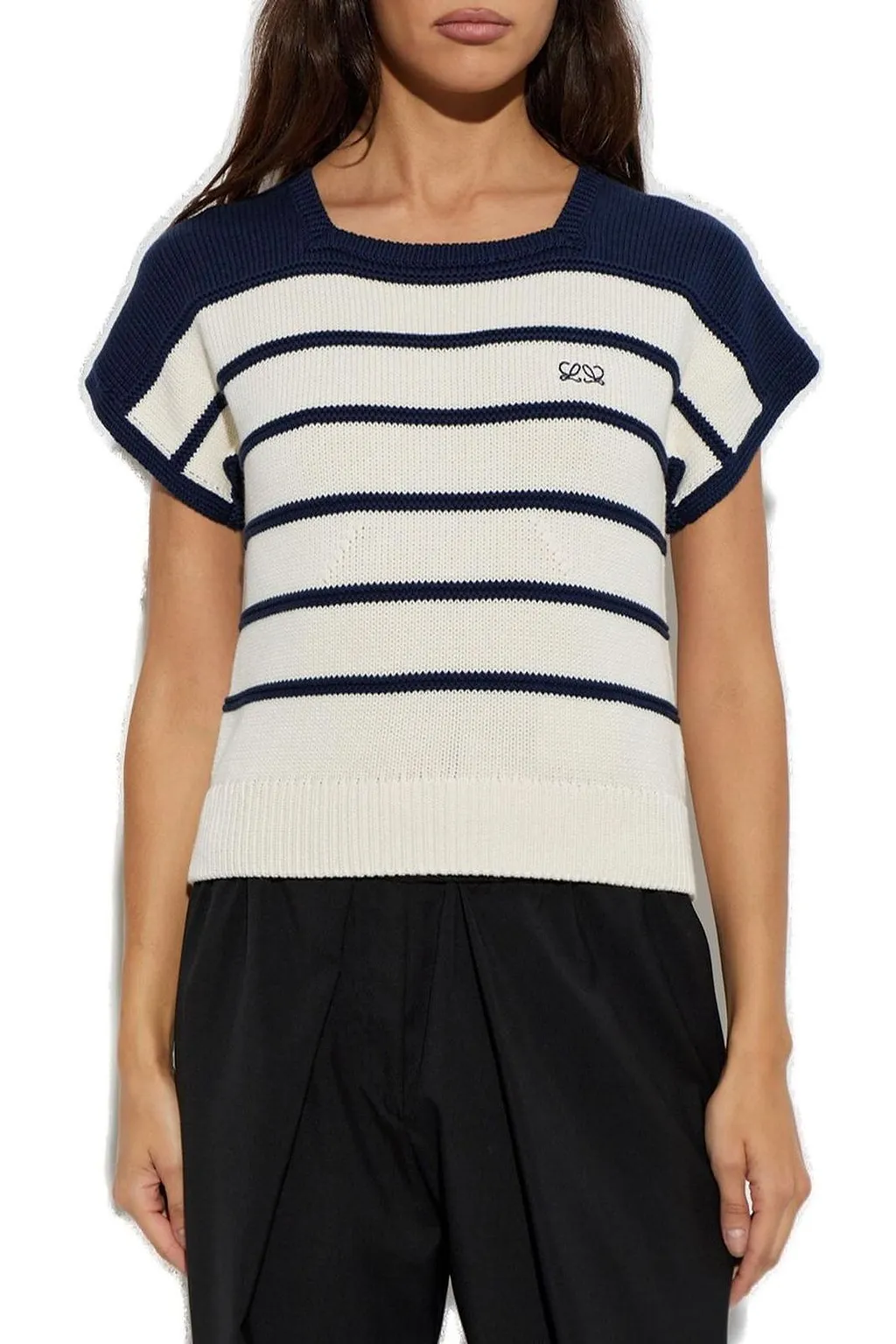 Loewe Striped Cropped Knitted Top