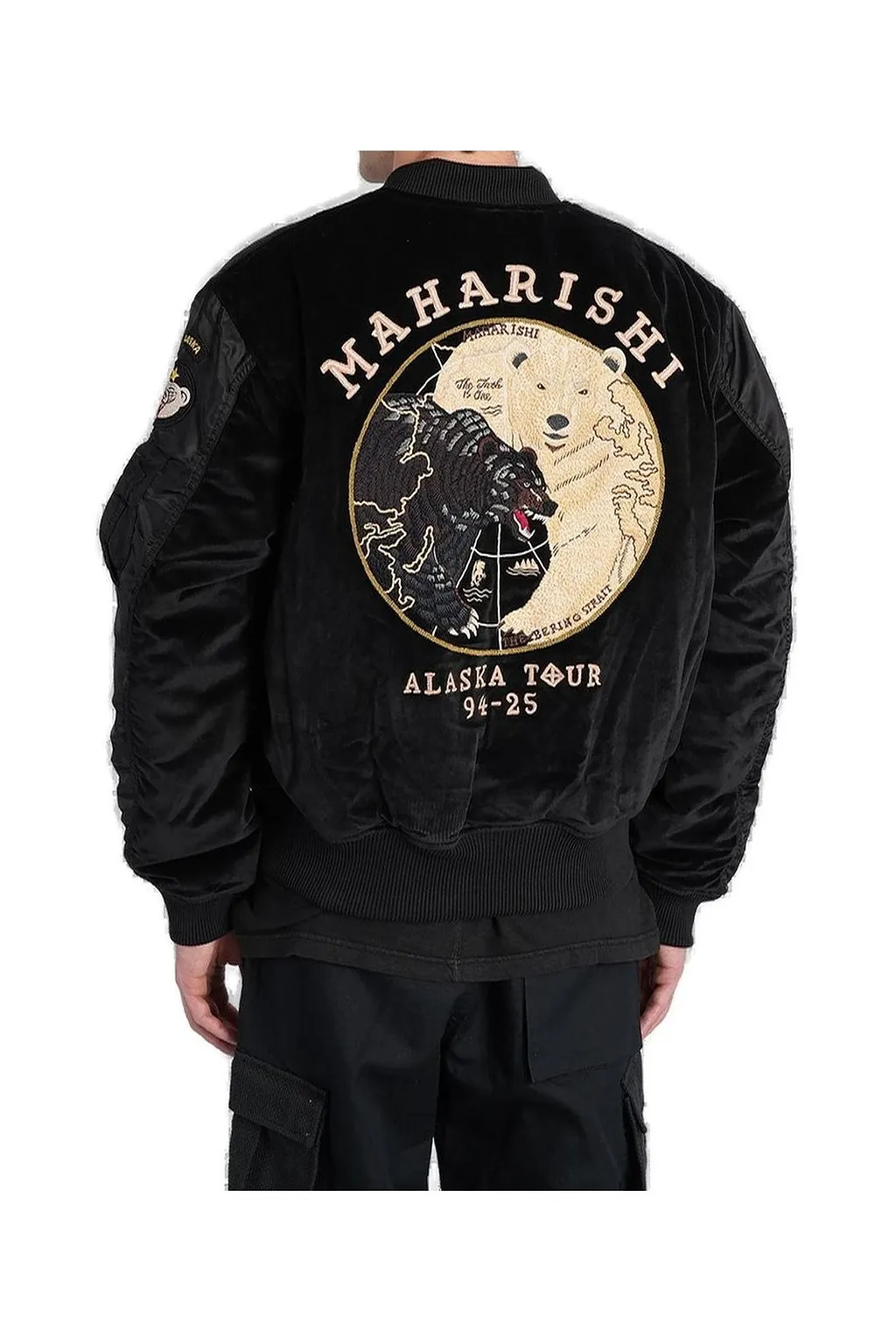 Maharishi Logo Embroidered Zip-Up Bomber Jacket