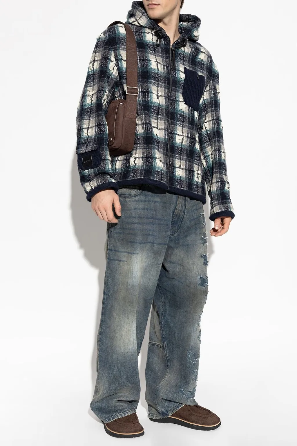 Loewe Textured Check Hooded Jacket