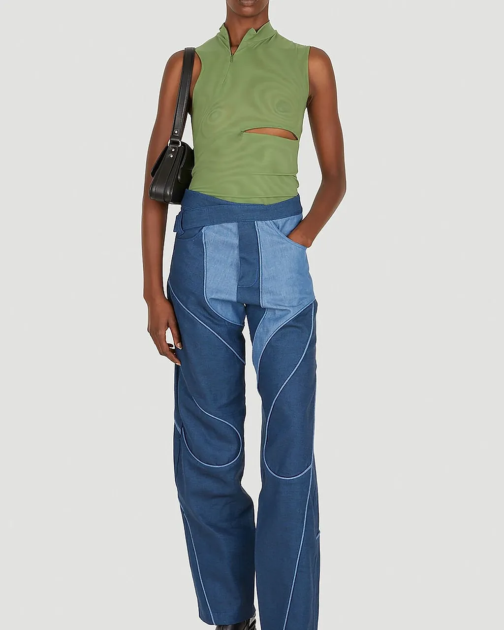 Mesh Zip Sleeveless Top