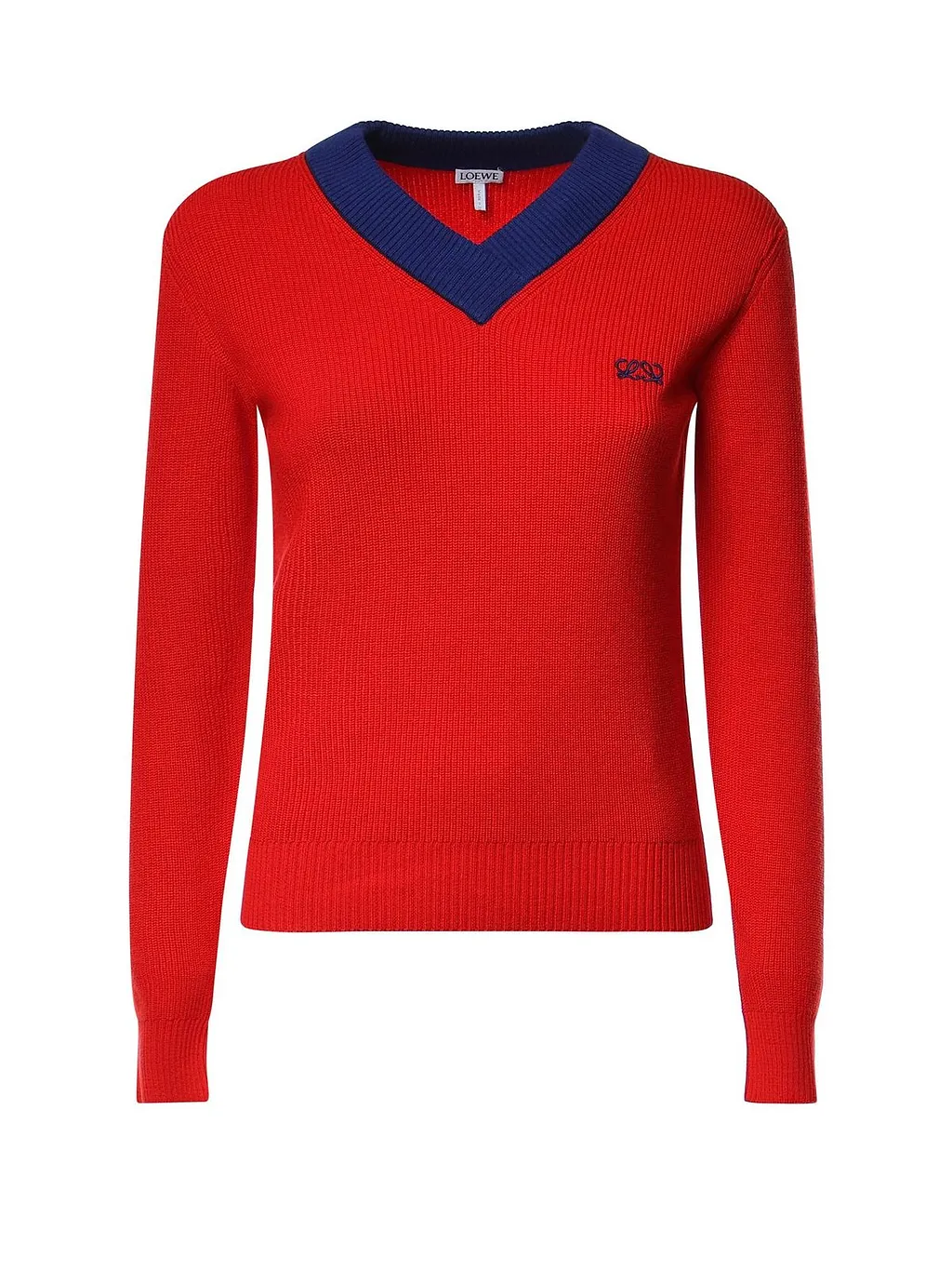 Loewe Logo Embroidered V-Neck Jumper