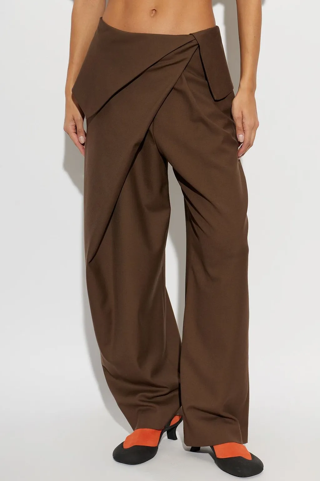 Loewe Wide-Leg Draped Trousers