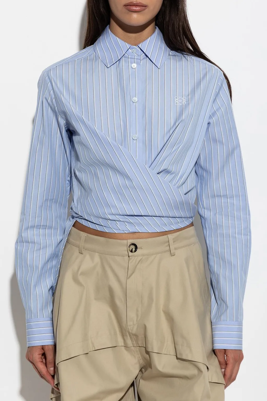 Loewe Wrap-Tie Striped Shirt