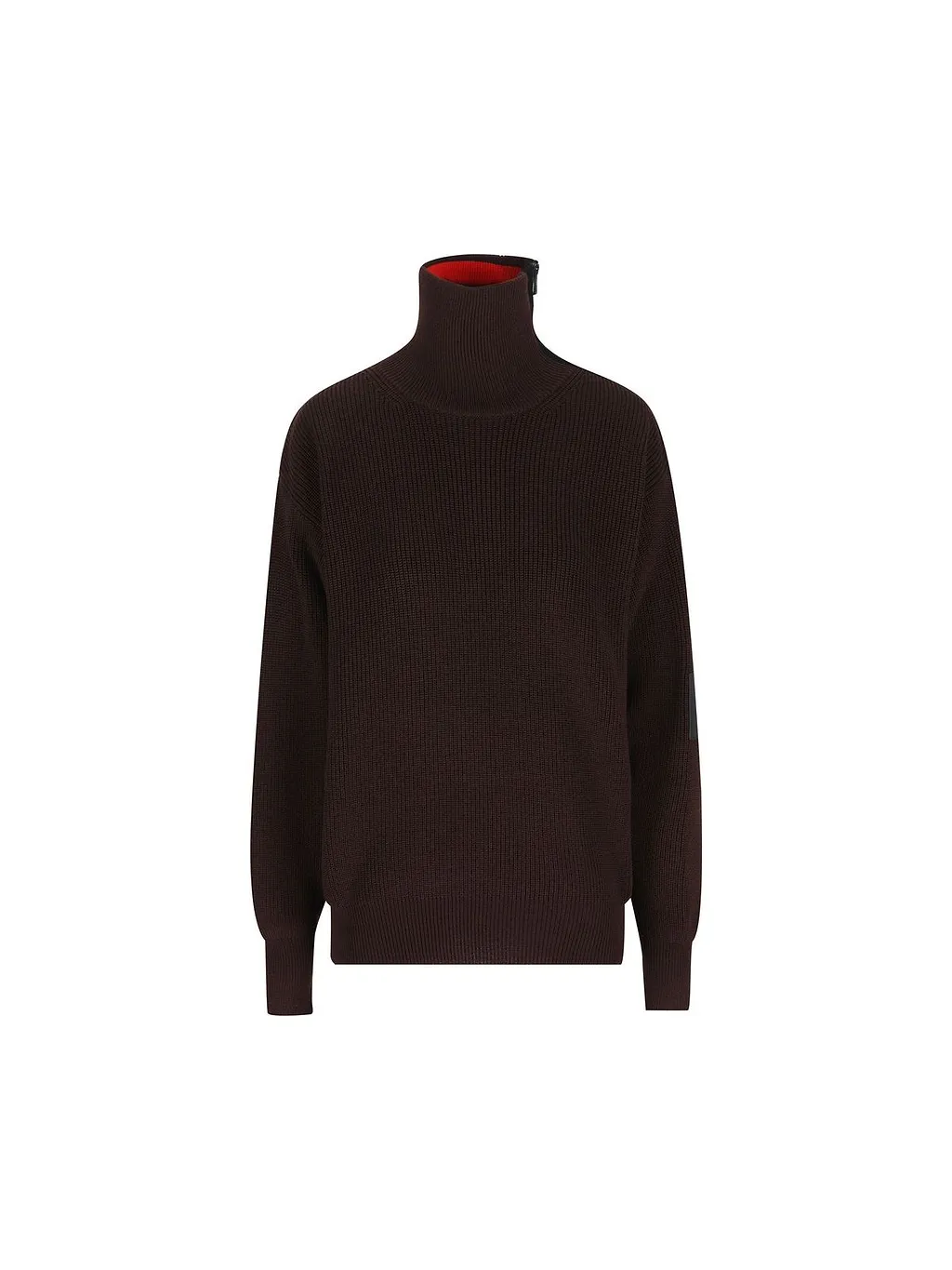 Loewe Zip-Neck Patch Knitted Sweater