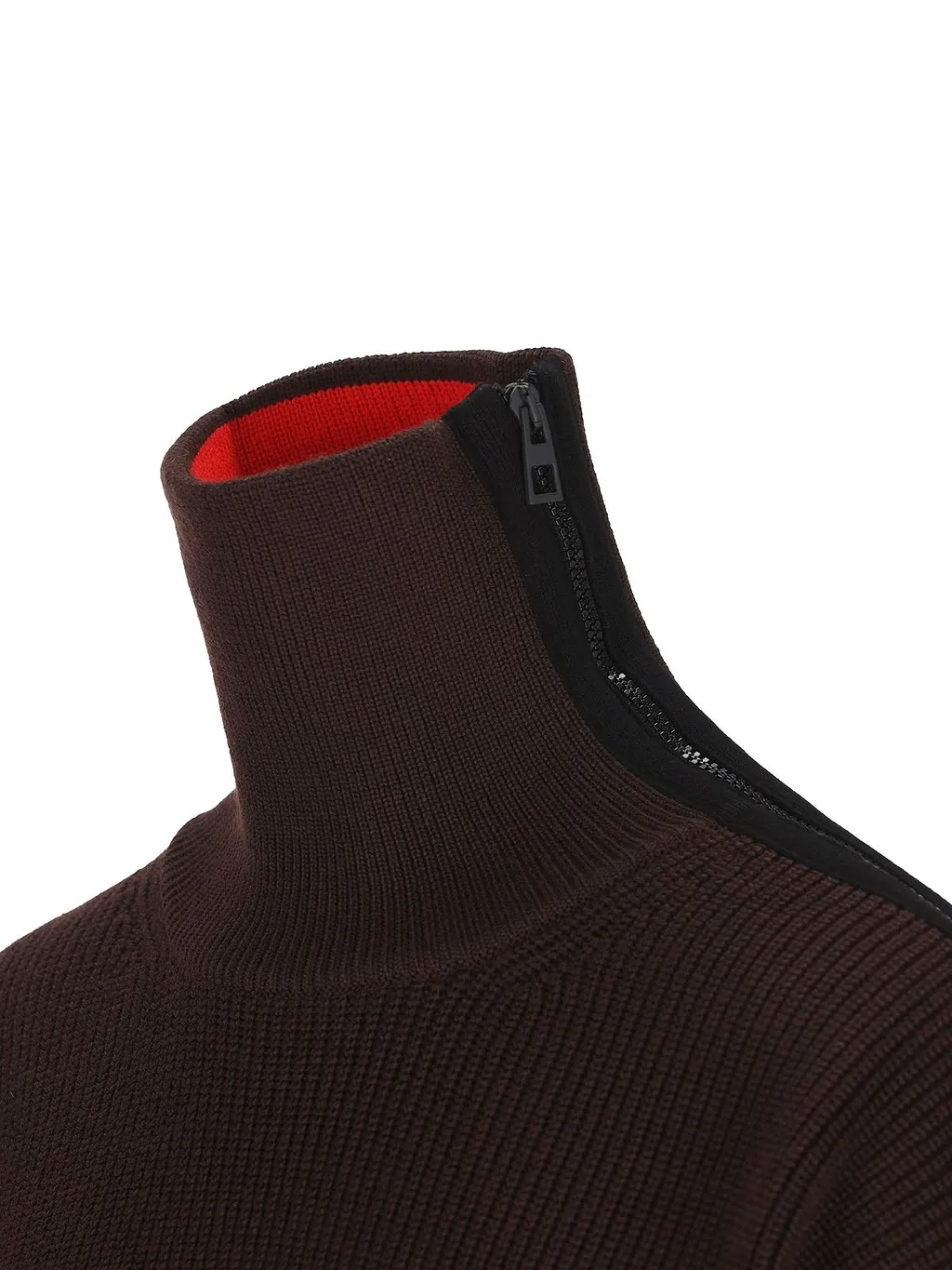 Loewe Zip-Neck Patch Knitted Sweater