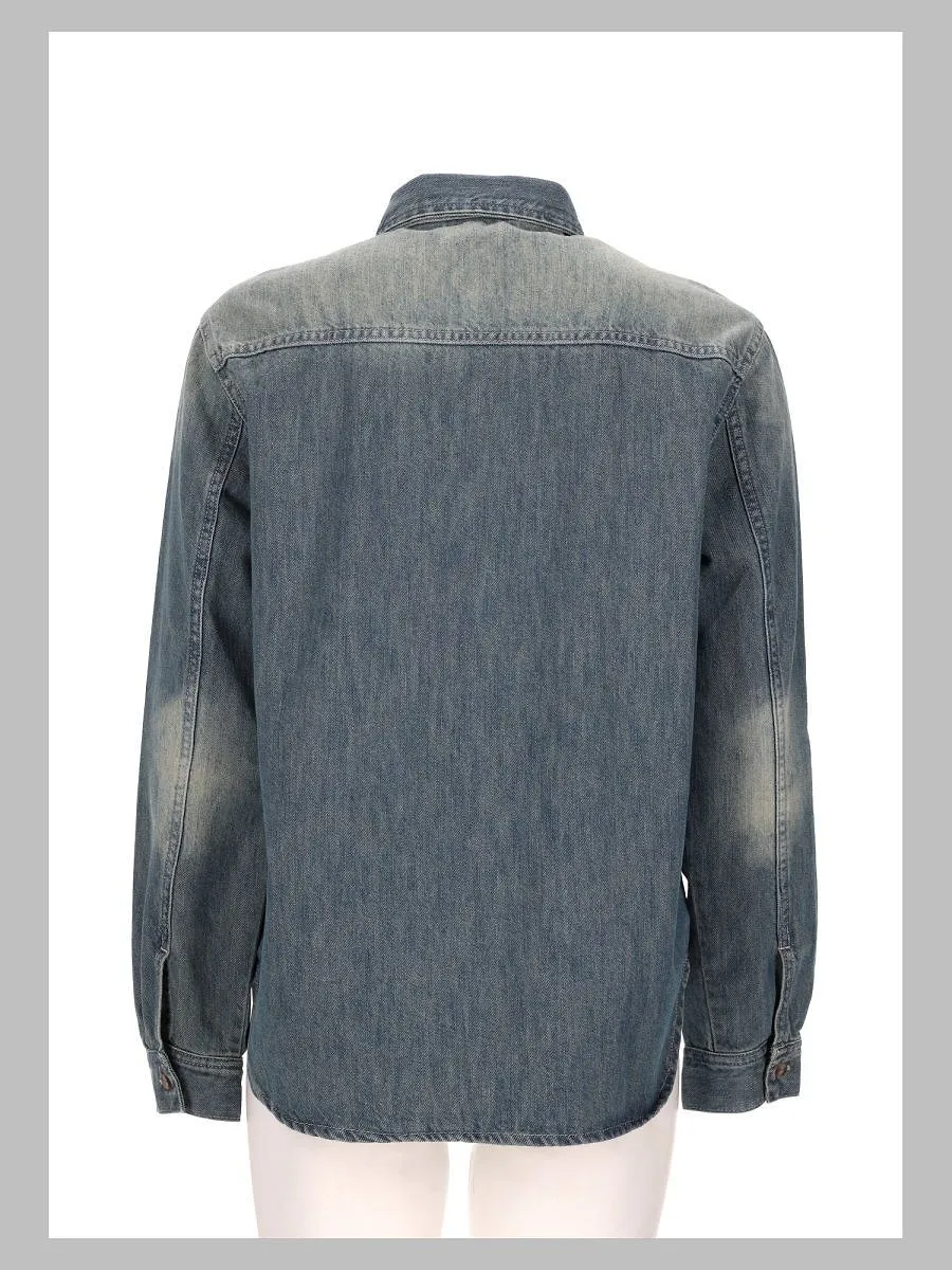 Lois Faded Button-Up Denim Jacket