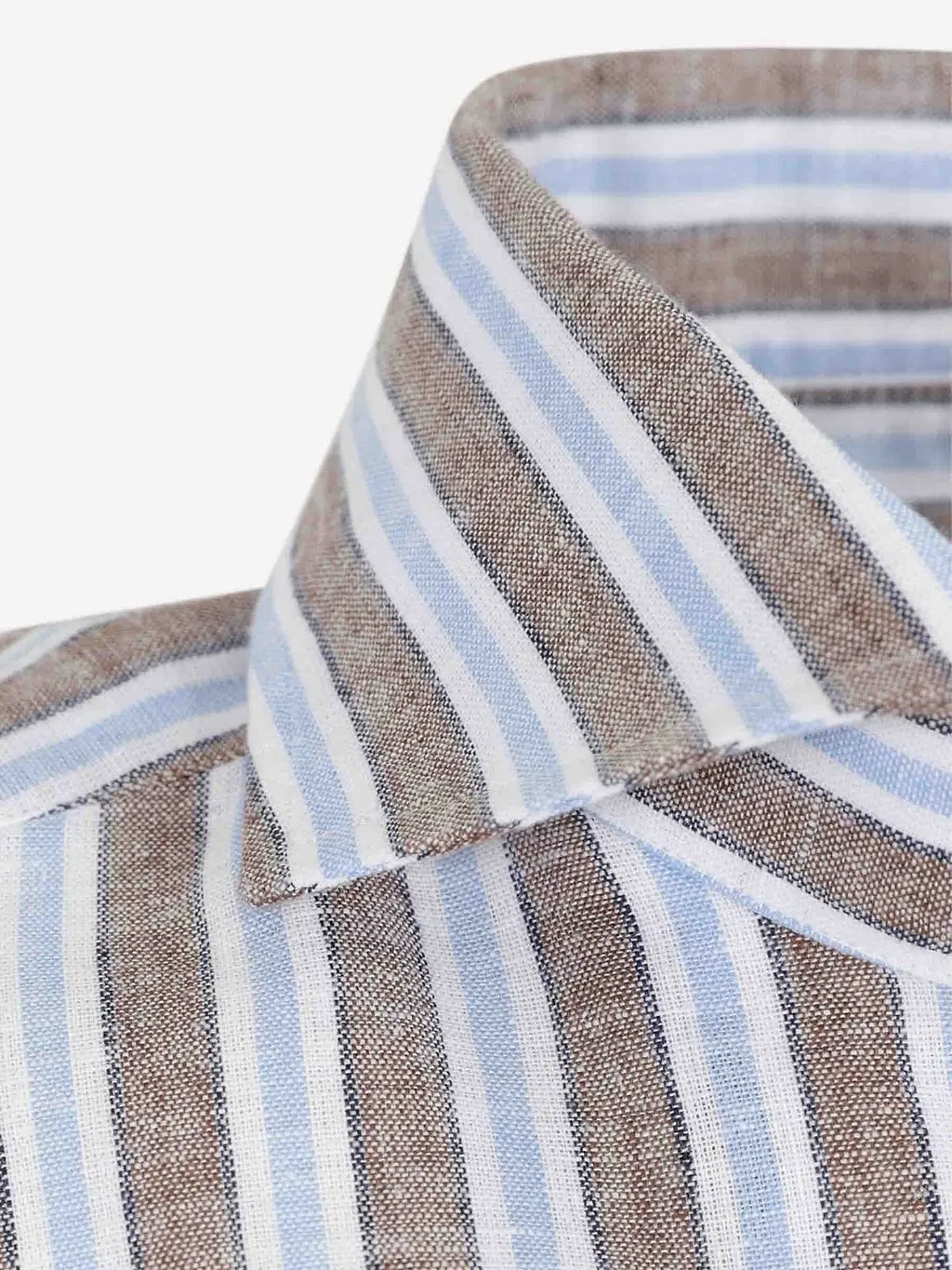 Curved Hem Striped Shirt
