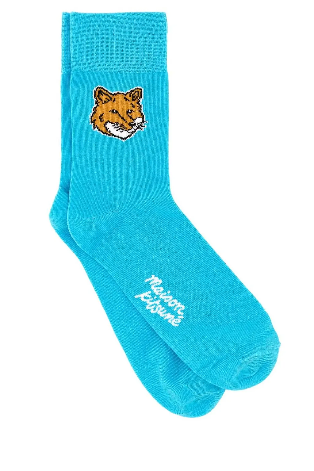 Maison Kitsuné Fox Head Intarsia-Knit Socks