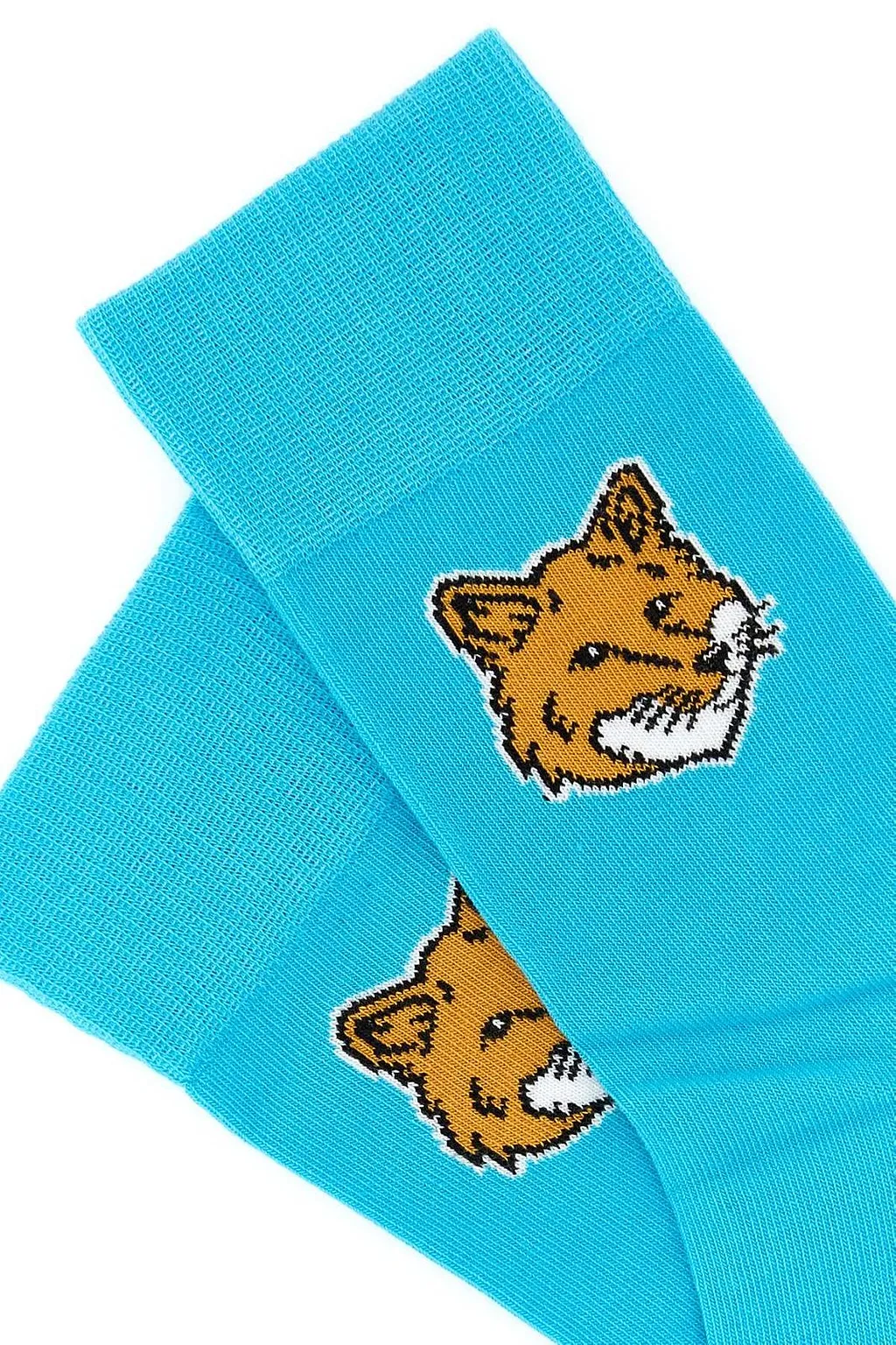Maison Kitsuné Fox Head Intarsia-Knit Socks