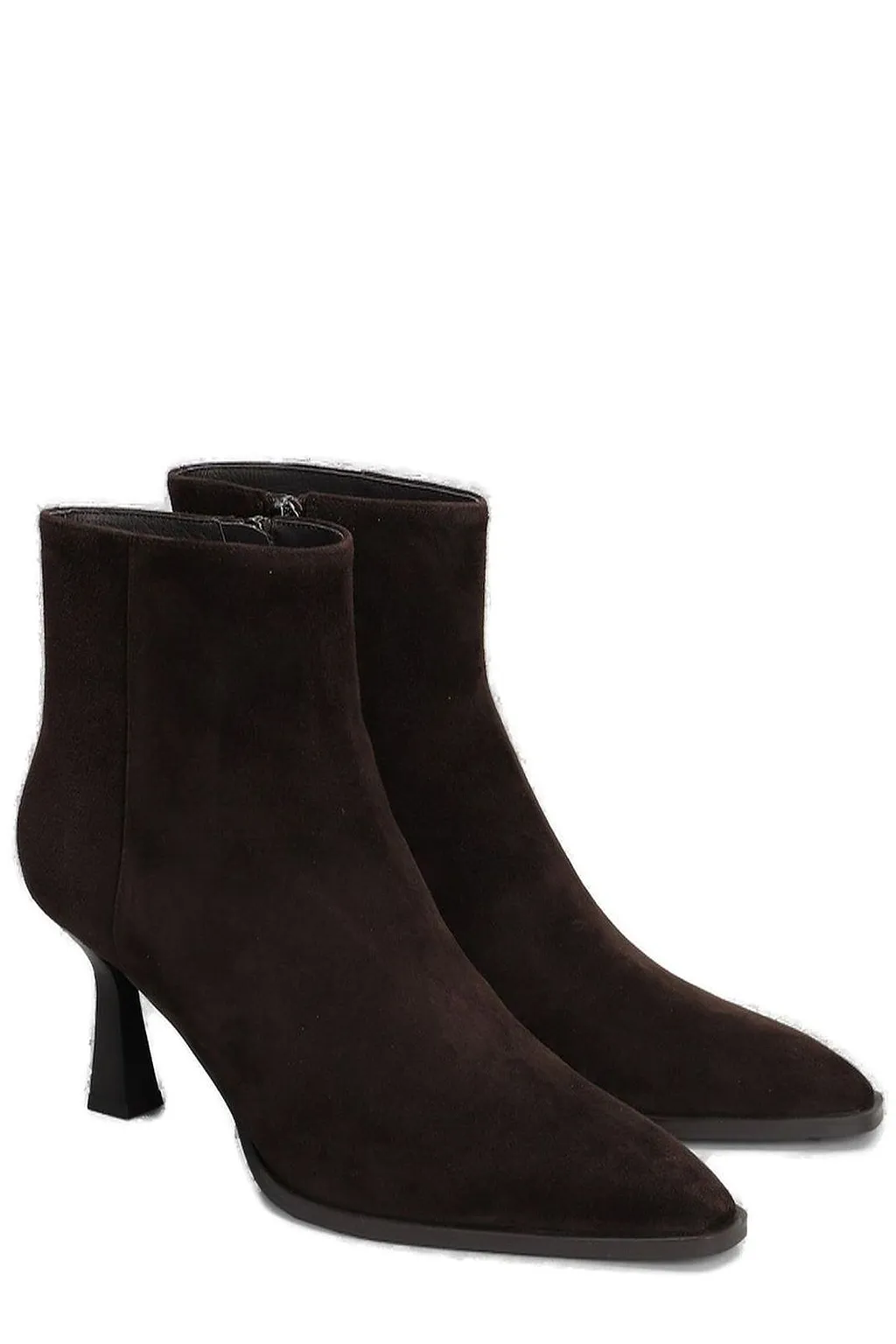 Lola Cruz Pointed-Toe Heeled Ankle Boots