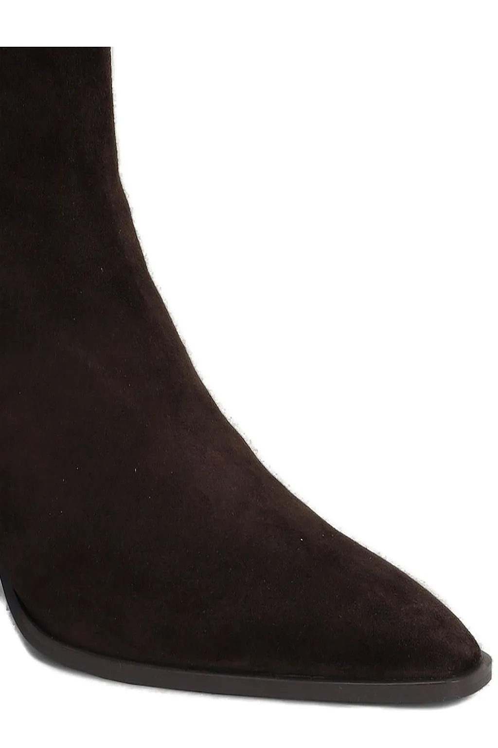 Lola Cruz Pointed-Toe Heeled Ankle Boots